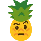 face with raised eyebrow + pineapple