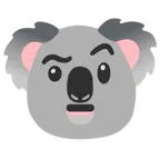 face with raised eyebrow + koala