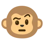 face with raised eyebrow + monkey face