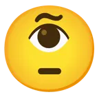 face with raised eyebrow + eye