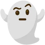 face with raised eyebrow + ghost