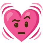face with raised eyebrow + beating heart