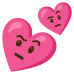 face with raised eyebrow + two hearts
