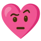 face with raised eyebrow + heart with ribbon