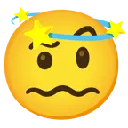 face with raised eyebrow + dizzy