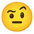 face with raised eyebrow + neutral face