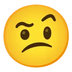 face with raised eyebrow + confused face