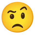 face with raised eyebrow + disappointed face