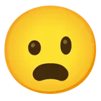 face with raised eyebrow + frowning face with open mouth