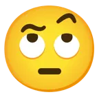 face with raised eyebrow + face with rolling eyes