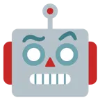 face with raised eyebrow + robot