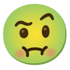 face with raised eyebrow + nauseated face