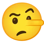 face with raised eyebrow + lying face