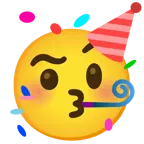 face with raised eyebrow + partying face