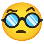 face with raised eyebrow + disguised face
