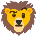 face with raised eyebrow + lion