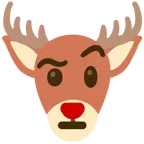 face with raised eyebrow + deer