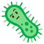 face with raised eyebrow + microbe