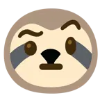 face with raised eyebrow + sloth