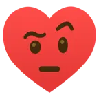 face with raised eyebrow + heart suit