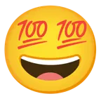 وجه بعينين على شكل نجمة + 100 درجة