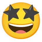 وجه بعينين على شكل نجمة + قلب أسود