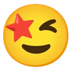 وجه بعينين على شكل نجمة + وجه يغمز
