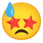وجه بعينين على شكل نجمة + وجه بعرق بارد