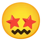 وجه بعينين على شكل نجمة + وجه مرتبك