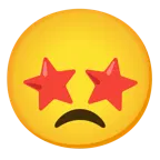 وجه بعينين على شكل نجمة + وجه محبط