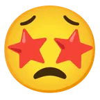 وجه بعينين على شكل نجمة + وجه قلق