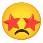 وجه بعينين على شكل نجمة + وجه غاضب