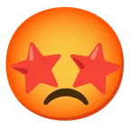 وجه بعينين على شكل نجمة + وجه مشتاط غضبًا
