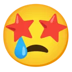 وجه بعينين على شكل نجمة + وجه يبكي