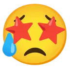 وجه بعينين على شكل نجمة + وجه خيبة أمل
