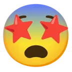 وجه بعينين على شكل نجمة + وجه خائف