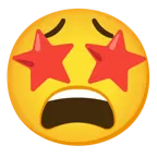 وجه بعينين على شكل نجمة + وجه مجهد