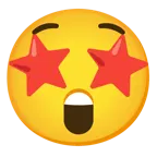 وجه بعينين على شكل نجمة + وجه مندهش
