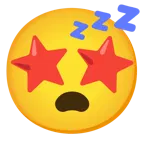 وجه بعينين على شكل نجمة + وجه نائم