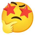 وجه بعينين على شكل نجمة + وجه يفكر