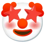 وجه بعينين على شكل نجمة + وجه مهرج