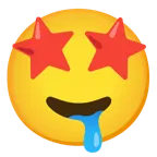 وجه بعينين على شكل نجمة + وجه بلعاب سائل