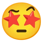 وجه بعينين على شكل نجمة + وجه بحاجب مرفوع