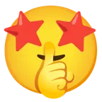 وجه بعينين على شكل نجمة + وجه يطلب الصمت