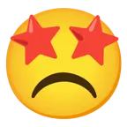وجه بعينين على شكل نجمة + وجه عابس
