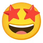 وجه بعينين على شكل نجمة + قلب أحمر