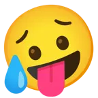 çılgın surat + üzgün ama rahatlamış yüz