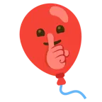 sus işareti yapan yüz + balon