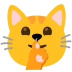 sus işareti yapan yüz + kedi yüzü