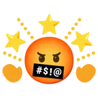 face with symbols on mouth + glowing star